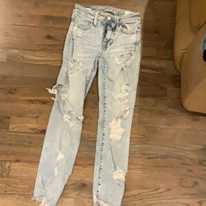 Distressed Light Blue girls Jeans lot of 3 pair